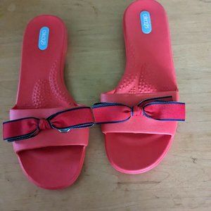 Oka-b Red Slide Sandals